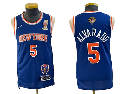 2026 OG Anunoby Jalen Brunson Josh Hart Karl-Anthony Towns Jose Alvarado Black Blue White Baskeball Jersey -All Stitched