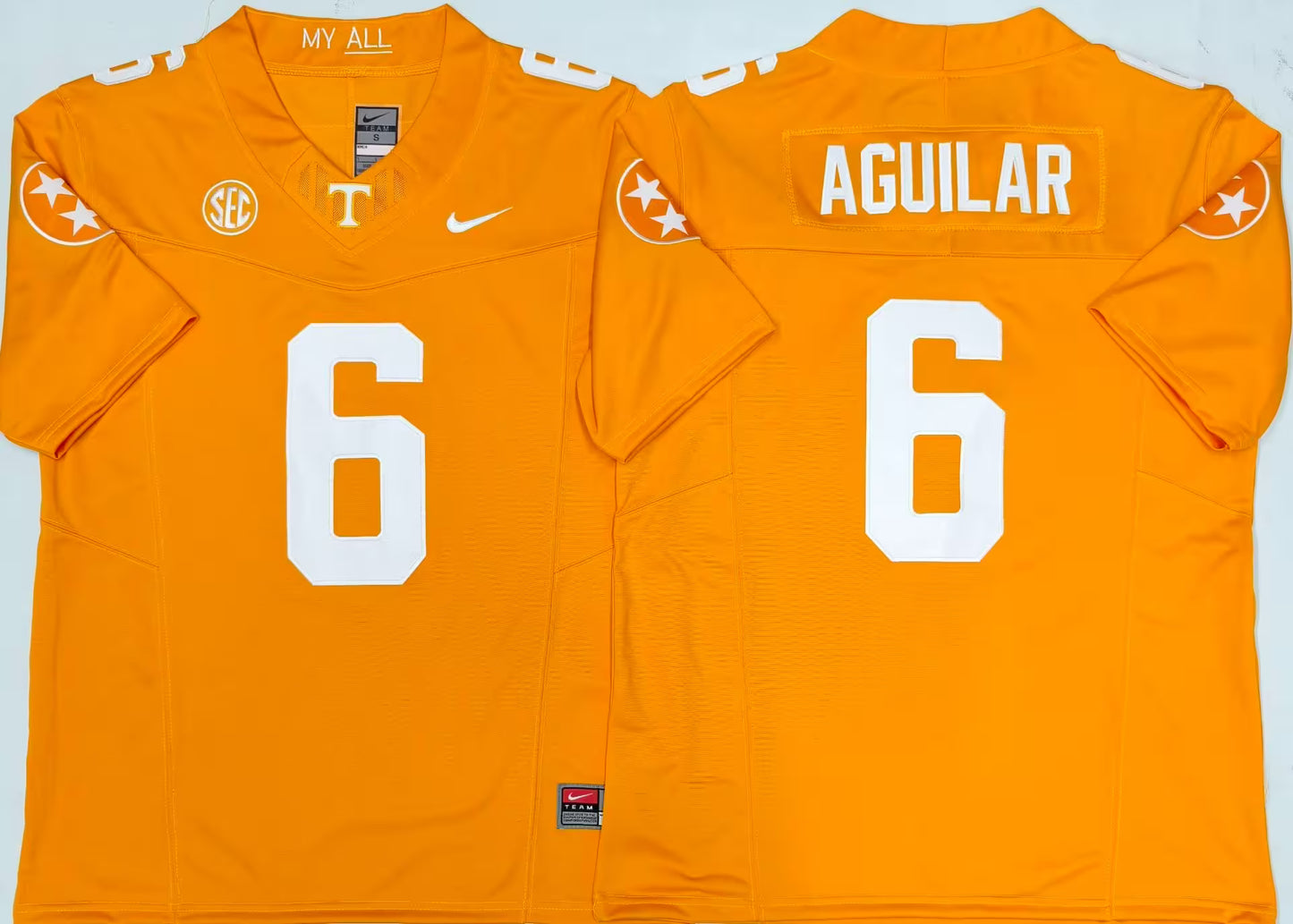 Men's Joey Aguilar #6 Tennessee Volunteers Stitched Jersey