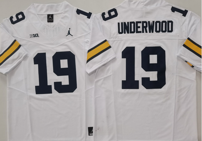 Custom Bryce Underwood #19 Michigan Wolverines Maize Navy White Limited Football Jersey -All Stitched