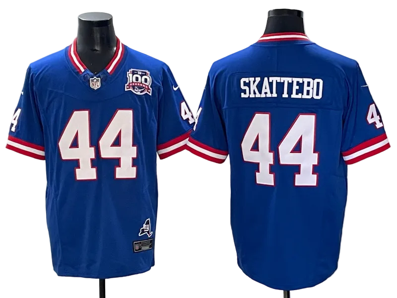 Custom Cam Skattebo Giants Legacy Royal White Black Limited Jersey -All Stitched