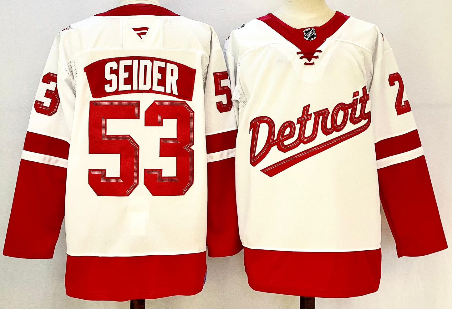 Custom 2025 Wings Stadium Series White Premium All Stitched Hockey Jersey