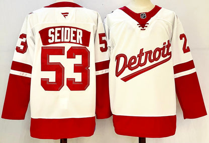 Custom 2025 Wings Stadium Series White Premium All Stitched Hockey Jersey