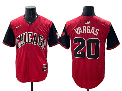 Miguel Vargas Red Black White Gray Baseball Jersey -All Stitched