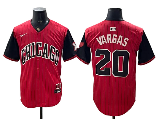Miguel Vargas Red Black White Gray Baseball Jersey -All Stitched
