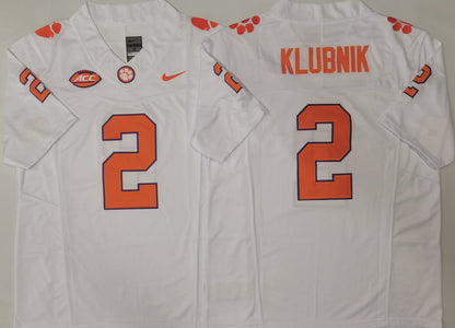 Men's Clemson Tigers Cade Klubnik #2 Vapor Orange Purple White Football Jersey -All Stitched