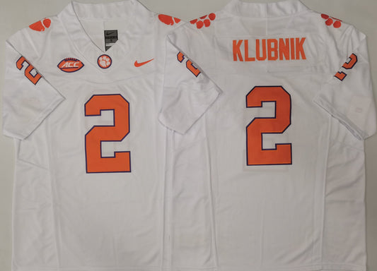 Men's Clemson Tigers Cade Klubnik #2 Vapor Orange Purple White Football Jersey -All Stitched