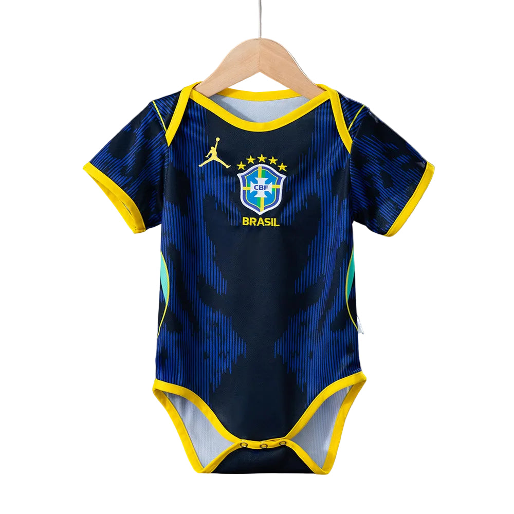 Custom Infant 2026 Brazil Away Navy Soccer Jersey | Brazil 2026 Baby Bodysuit