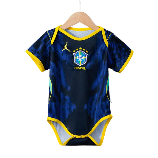 Custom Infant 2026 Brazil Away Navy Soccer Jersey | Brazil 2026 Baby Bodysuit