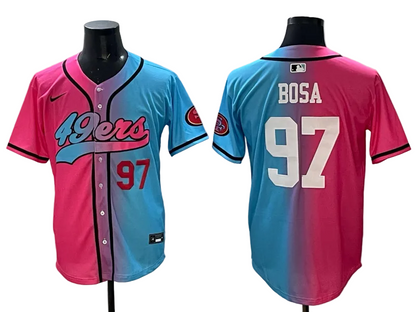 Custom San Francisco 49ers LOGO Split Limited Baseball Jersey -All Stitched