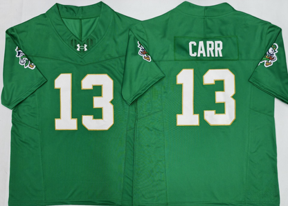 Custom CJ Carr #13 Notre Dame Fighting Irish Green White Navy Limited Football Jersey -All Stitched