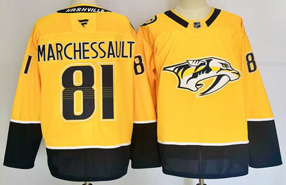 Custom Name Number Roman Josi Predators Home Gold Hockey Jersey -All Stitched