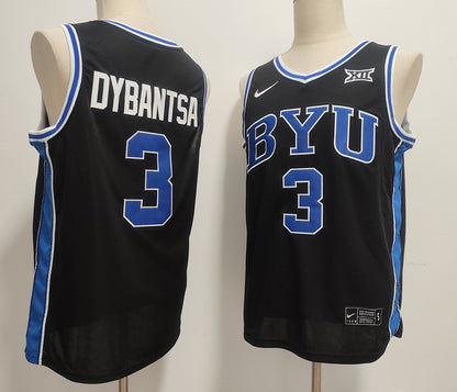 Custom AJ Dybantsa #3 BYU Cougars Royal White Black Basketball Jersey -All Stitched
