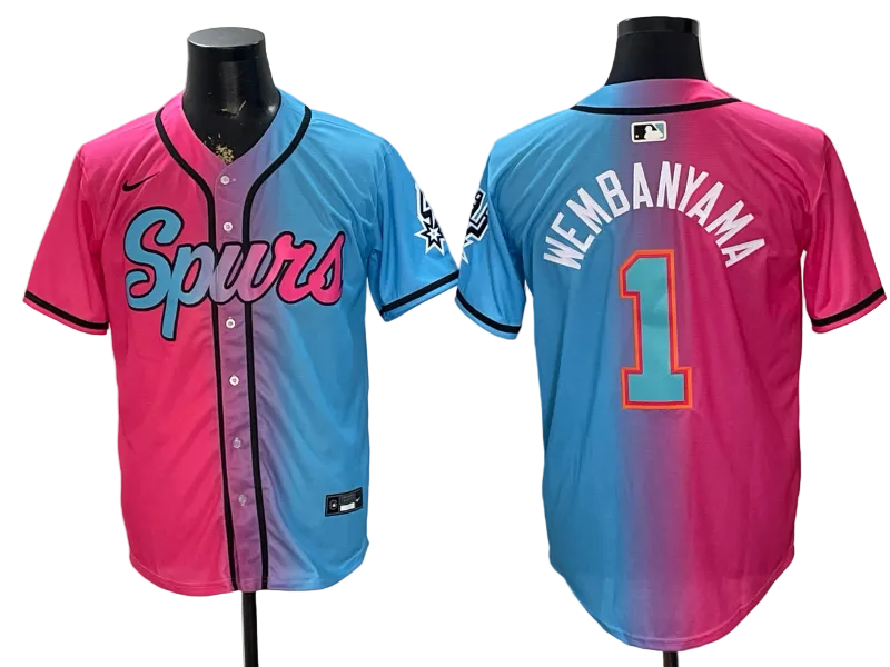 2026 Victor Wembanyama San Antonio Spurs Baseball Jersey -All Stitched