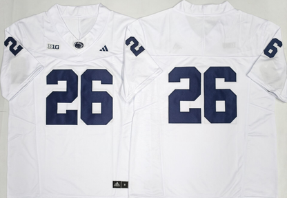 Custom Saquon Barkley Penn State Nittany Lions White Navy Limited Football Jersey -All Stitched