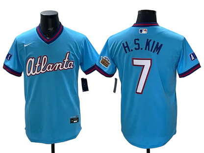 Custom Braves Powder Blue 2026 City Connect Stadium Outkast patch Jersey - All Stitched