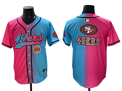 Custom San Francisco 49ers LOGO Split Limited Baseball Jersey -All Stitched