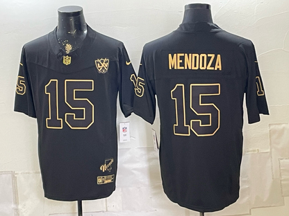 Custom Fernando Mendoza Raiders Black White Mexico Limited Baseball Jersey -All Stitched
