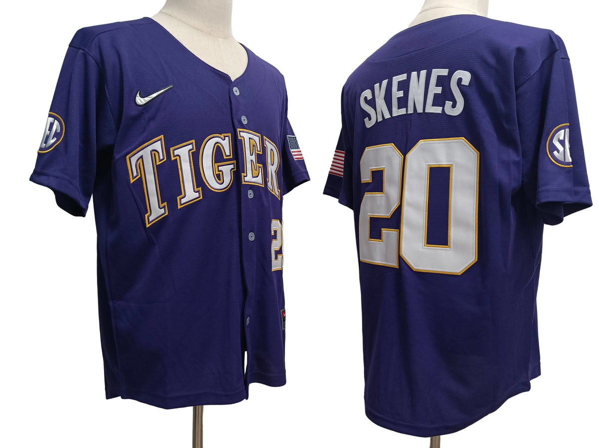 Custom Paul Skenes #20 LSU Tigers Gold White Purple Limited Baseball Jersey -All Stitched