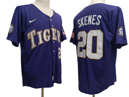 Custom Paul Skenes #20 LSU Tigers Gold White Purple Limited Baseball Jersey -All Stitched