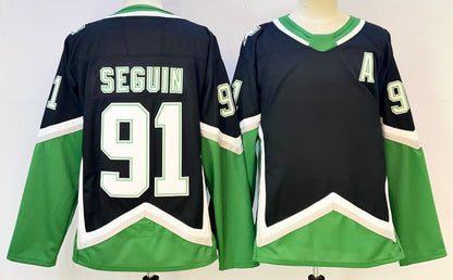 Custom Men's Black/Green Alternate Premium All Stitched Hockey Jersey