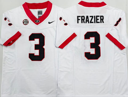 Men's Nate Frazier Black Vapor Jersey #3 Georgia Bulldogs Stranger Things Edition-All Stitched