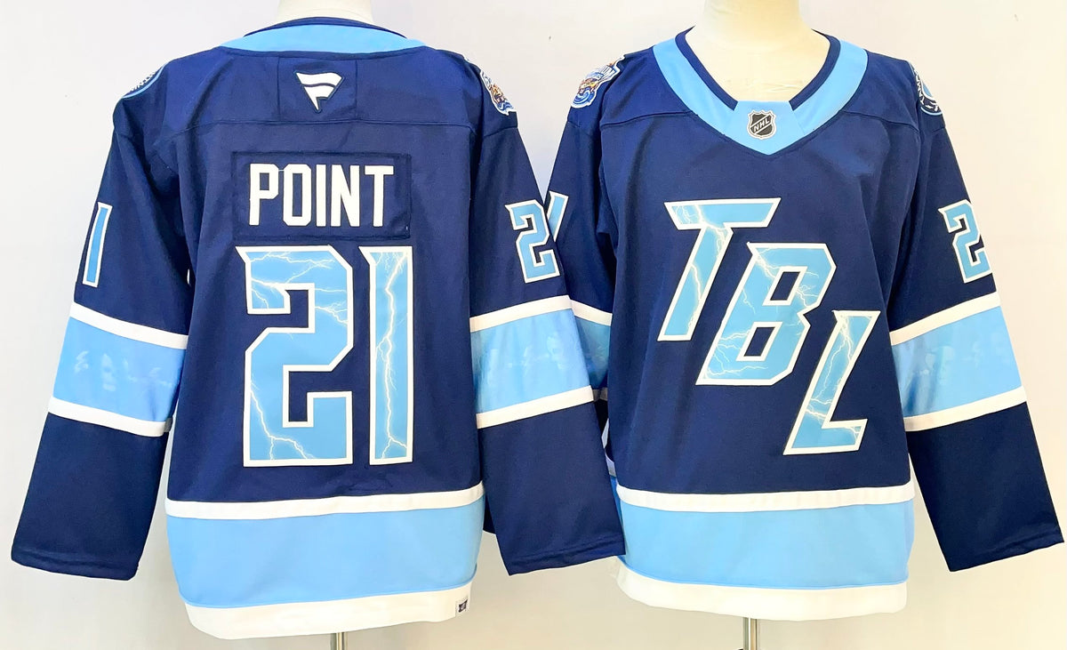 Custom Nikita Kucherov Blue Lightning 2026 Stadium Series Hockey Jersey -All Stitched