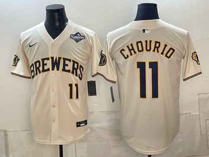 Custom Jackson Chourio 2026 World Series Cream Baseball Jersey -All Stitched