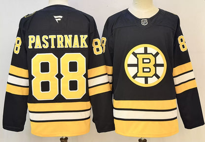 Custom Name Number Jeremy Swayman James Hagens David Pastrnak Bruins Home Black Hockey Jersey -All Stitched