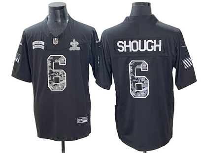 Custom Caleb Downs Tyler Shough Dak Prescott Josh Allen 2026 Salute to Service Retired Black Limited Football Jersey -All Stitched