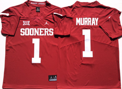 Men's Kyler Murray #1 Oklahoma Sooners Crimson Vapor Red White Football Jersey -All Stitched