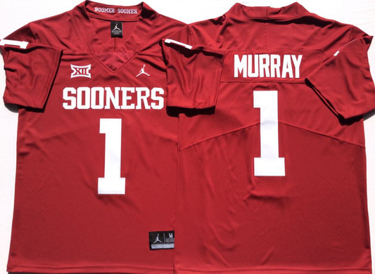 Men's Kyler Murray #1 Oklahoma Sooners Crimson Vapor Red White Football Jersey -All Stitched