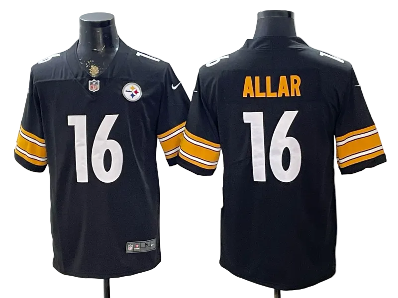 Custom Steelers Black Football Limited Jersey - All Stitched