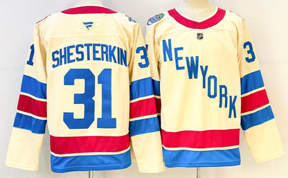 Custom 2026 Ranger Winter Classic Beige Premium All Stitched Hockey Jersey