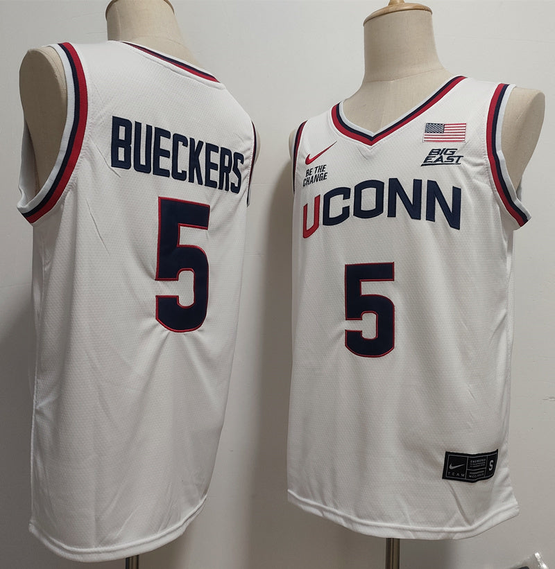 Custom Paige Bueckers #5 UConn Huskies Navy White Basketball Jersey -All Stitched