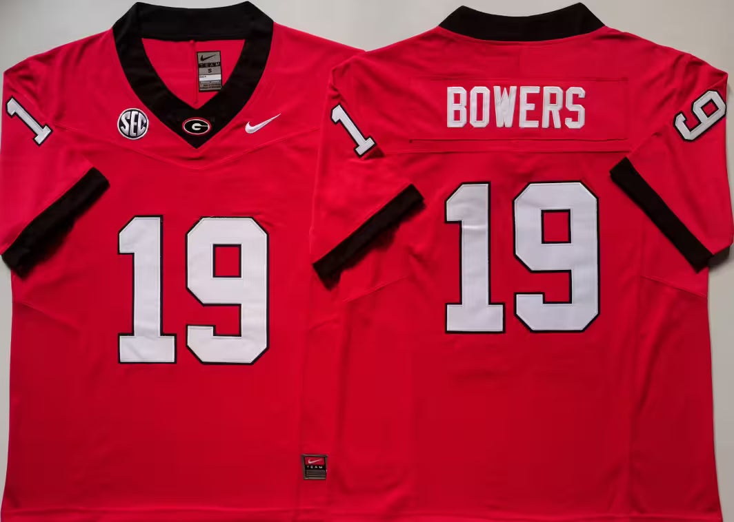 Men's Brock Bowers Black Jersey #19 Red White Georgia Bulldogs Stranger Things Edition Vapor Stitched