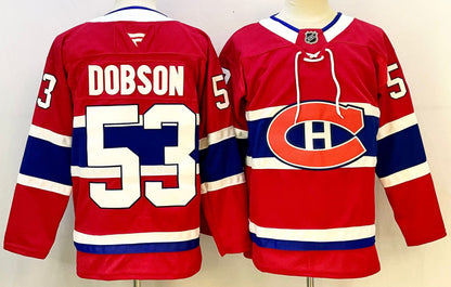 Custom 2026 Canadien Jakub Dobes Home Red Premium All Stitched Hockey Jersey
