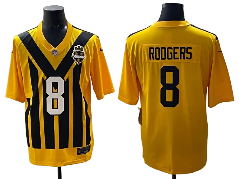 Custom Steelers Alternate 1933 Throwback Gold Football Limited Jersey - All Stitched