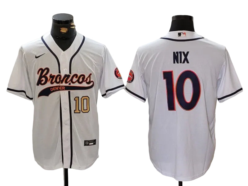 Custom Patrick Surtain II Broncos Navy White Stitched Baseball Jersey -All Stitched