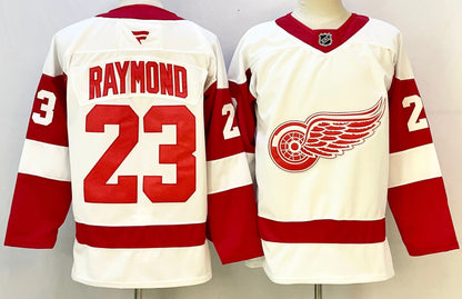Custom 2025 Wings Away White Premium All Stitched Hockey Jersey