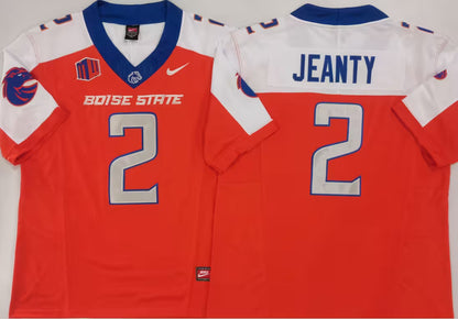 Men's Ashton Jeanty White Vapor Jersey #2 Black Blue Orange Boise State Broncos -All Stitched
