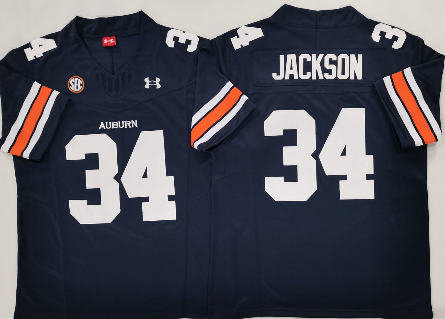 Men's Auburn Tigers #34 Bo Jackson Vapor Jersey White Navy Orange Football Jersey -All Stitched
