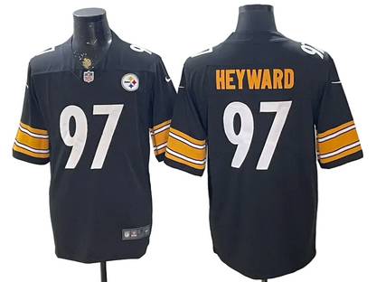 Custom Steelers Black Football Limited Jersey - All Stitched