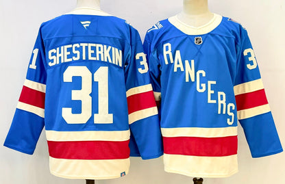 Custom 2026 Ranger Centennial Blue Premium All Stitched Hockey Jersey