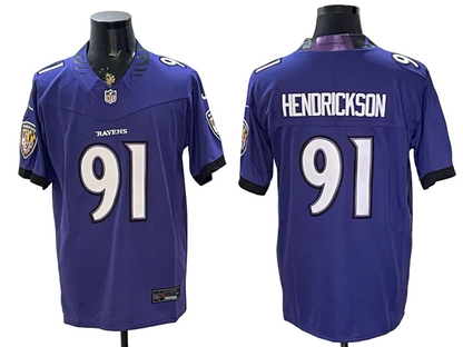 Custom Trey Hendrickson White Black Purple Alternate Limited Football Jersey -All Stitched