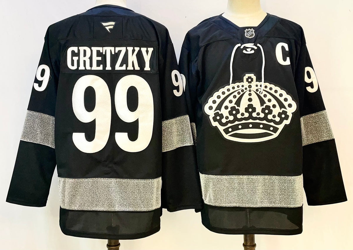 Custom Adrian Kempe Drew Doughty Kings Alternate Black Hockey Jersey -All Stitched