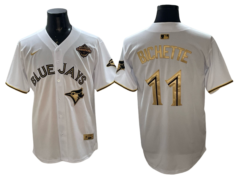 Custom 2025 American League Champions White Gold Jersey - All Stitched