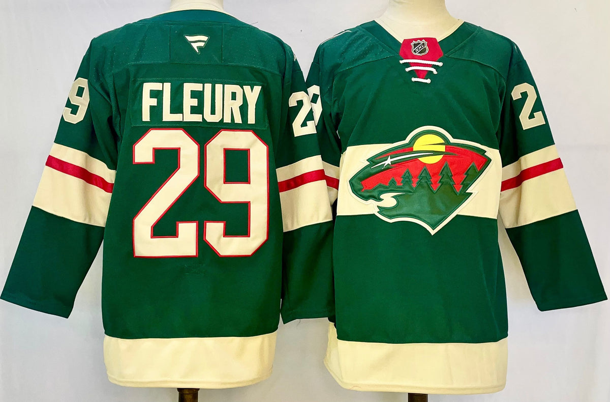 Custom Brock Faber Wild Home Green Hockey Jersey -All Stitched