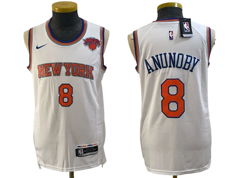 2026 OG Anunoby Jalen Brunson Josh Hart Karl-Anthony Towns Jose Alvarado Black Gold Baskeball Jersey -All Stitched