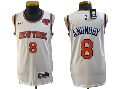 2026 OG Anunoby Jalen Brunson Josh Hart Karl-Anthony Towns Jose Alvarado Black Gold Baskeball Jersey -All Stitched