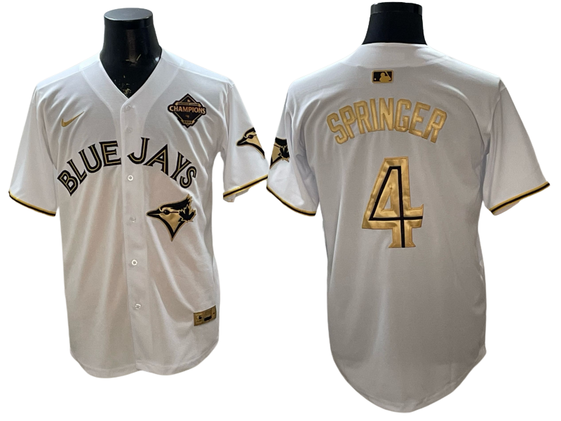 Custom 2025 American League Champions White Gold Jersey - All Stitched